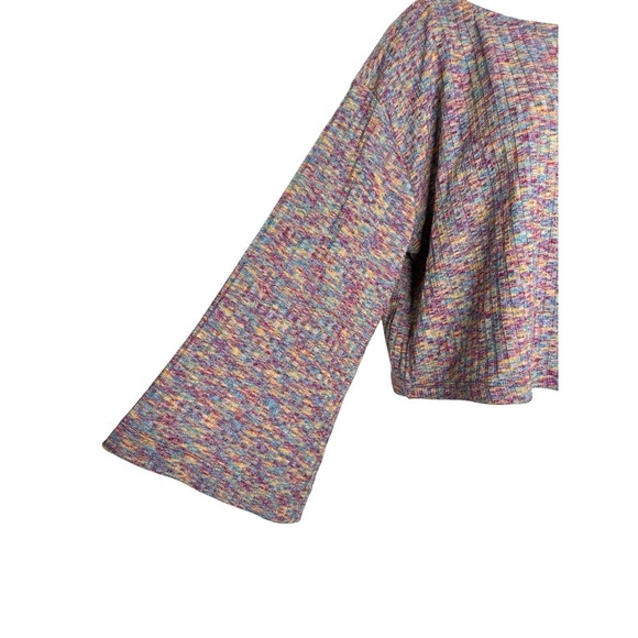 Anthropologie Daily Practice Open Back Flouncy Pullover Top Ribbed Space Dyed XS - Picture 6 of 11